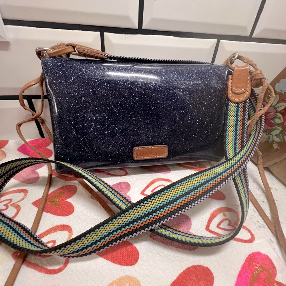 Consuela Brown and Blue Crossbody Bag with Stylish Design